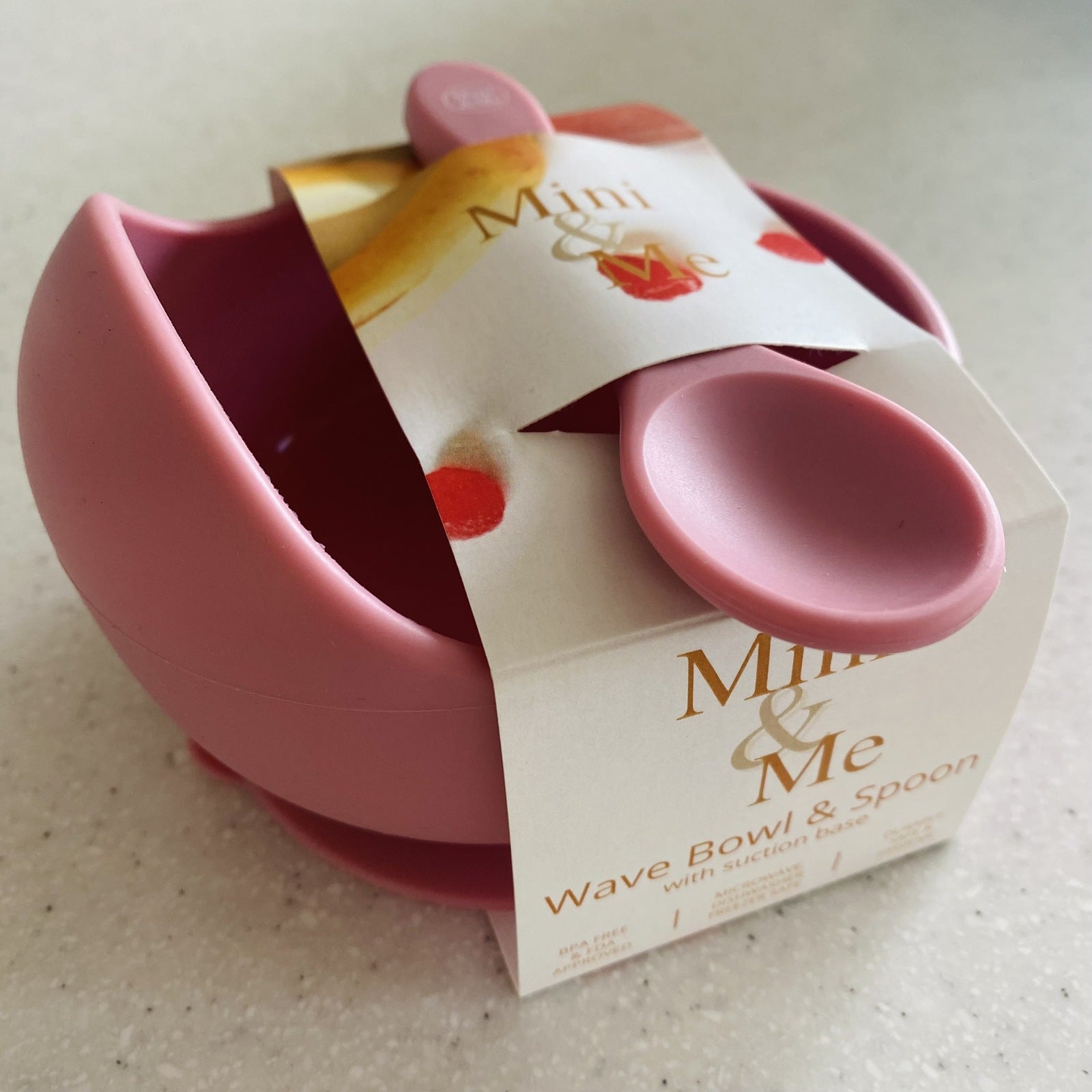 Mini & Me Wave Bowl & Spoon Guava – Cuddle Bug & Co